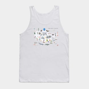 Illustrated Map of the United States Tank Top